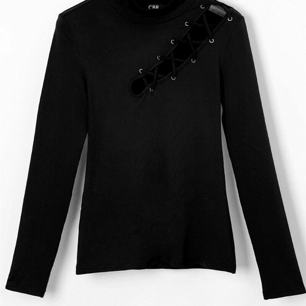 Женская сексуальная открытая облегающая футболка со шнуровкой и ушками женские