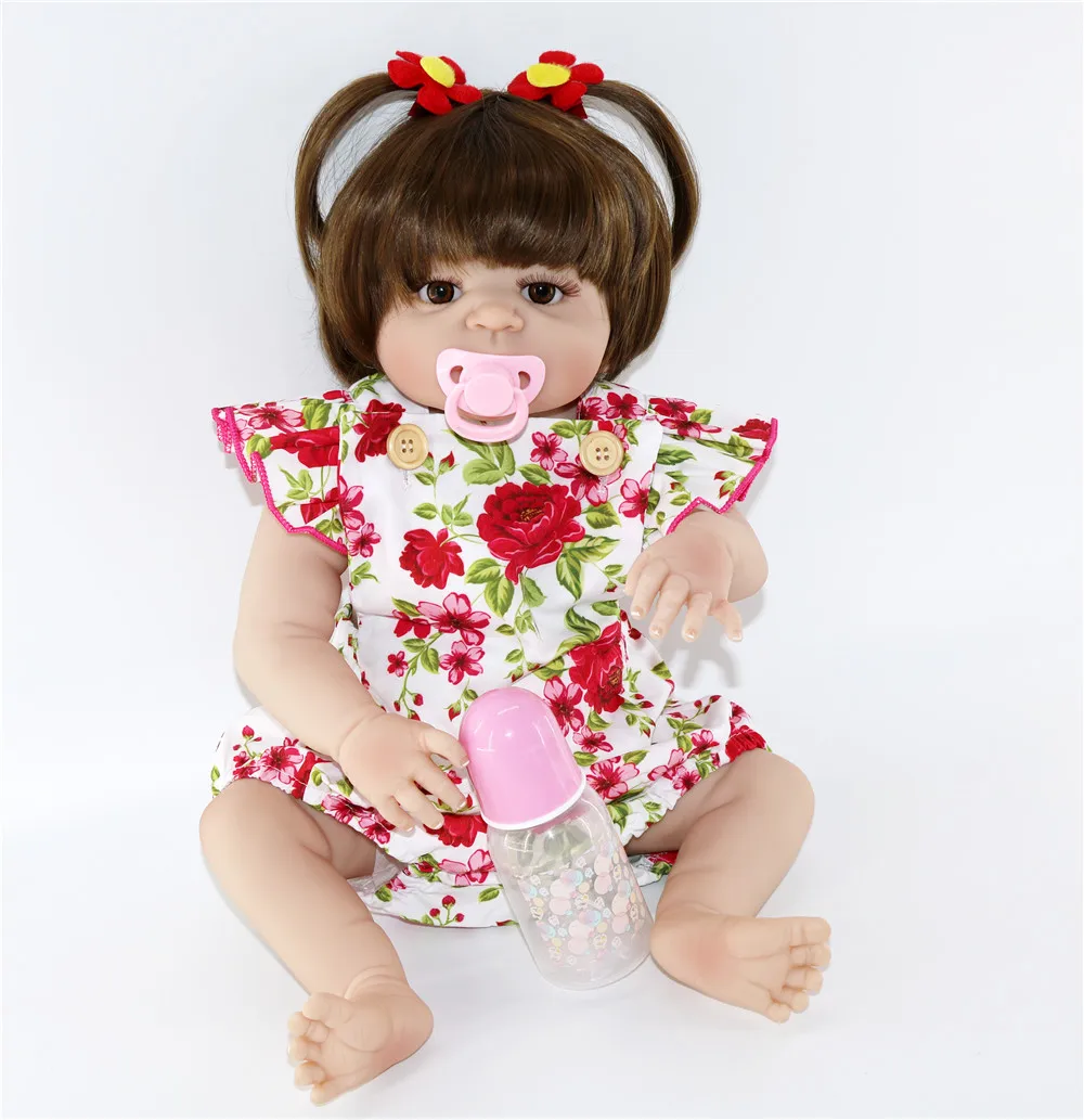 23inch reborn Realistic baby Doll Full silicone vinyl real touch bebe alive bedtime doll Toys collection simulation | Игрушки и хобби