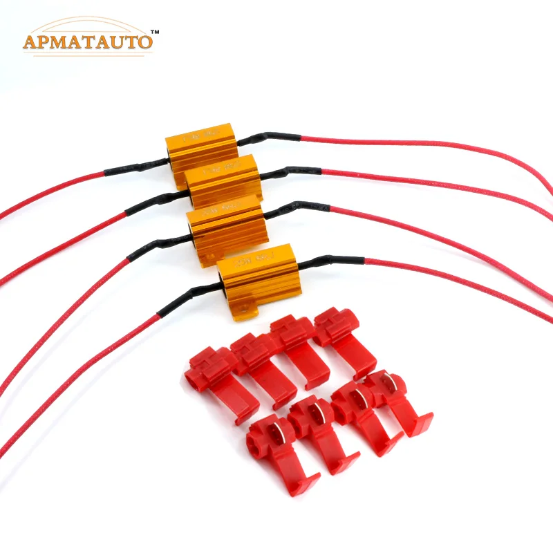 

4pc 25W LED bulb Turn Signal Light DRL Load Resistor Fix Error fast Flash 1156 P21W PY21W BAU15S 1157 7440 7443 T20 3156 3157