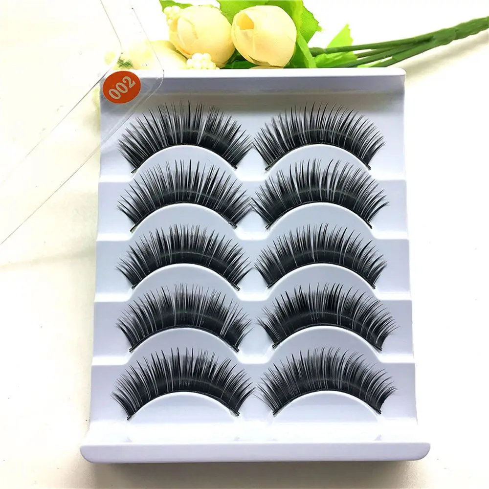 Натуральные мягкие черные длинные толстые перекрестные Накладные ресницы