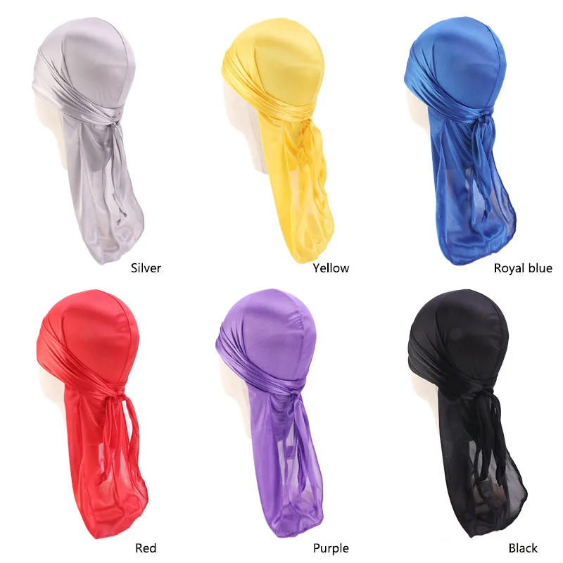 Детская шелковистая бандана Durags тюрбан шапка для мальчиков шелковая шапочка с