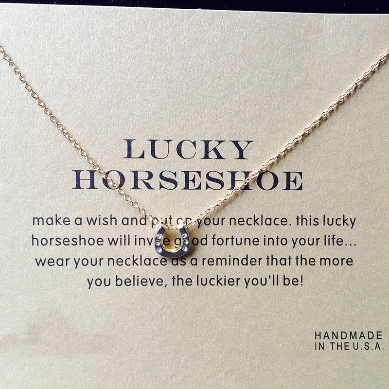 Сверкающее короткое колье Подкова Хрустальная подкова золотистое массивное