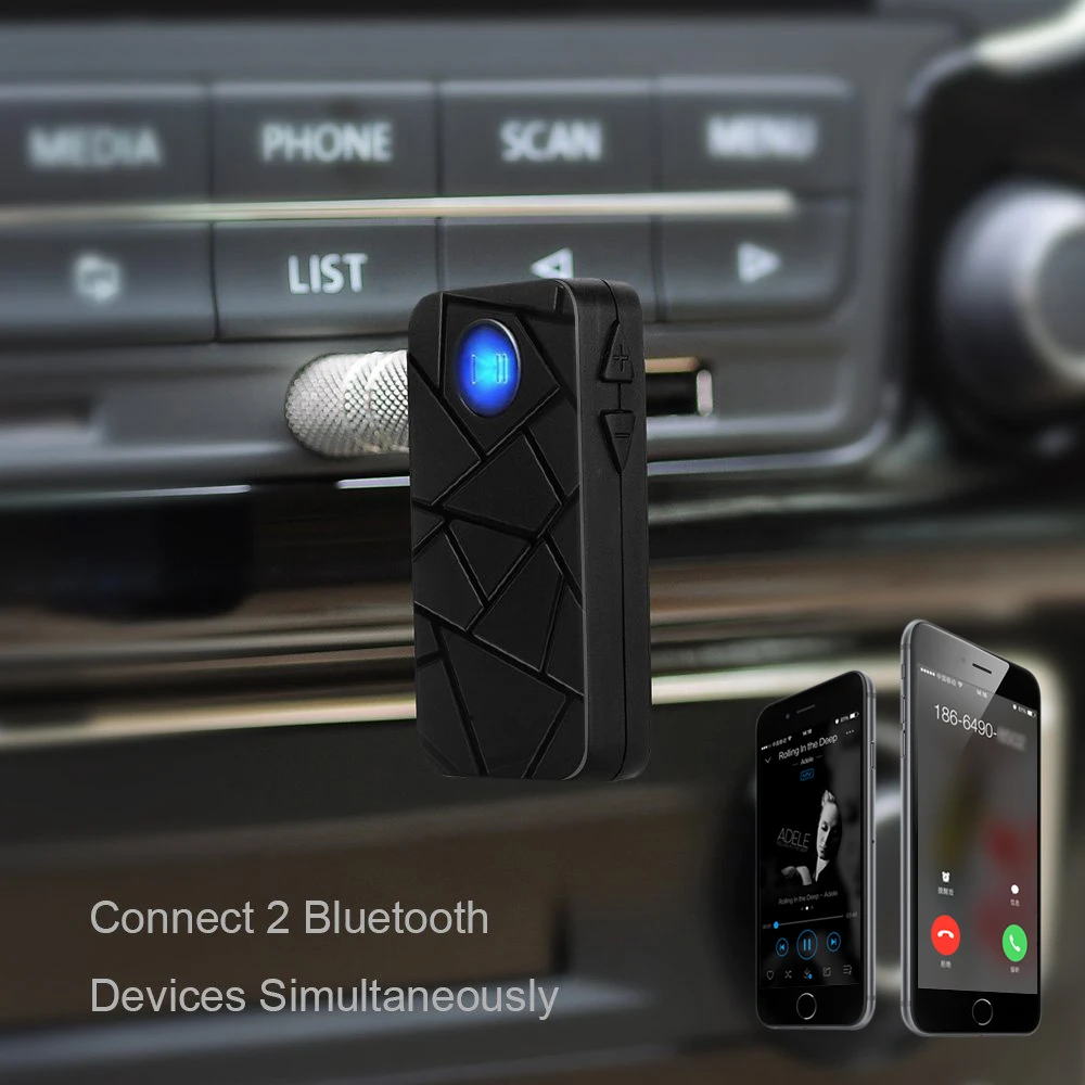 Dual Link Bluetooth 4 1 Handsfree Aux 3 5 мм автомобильный набор беспроводной музыкальный приемник