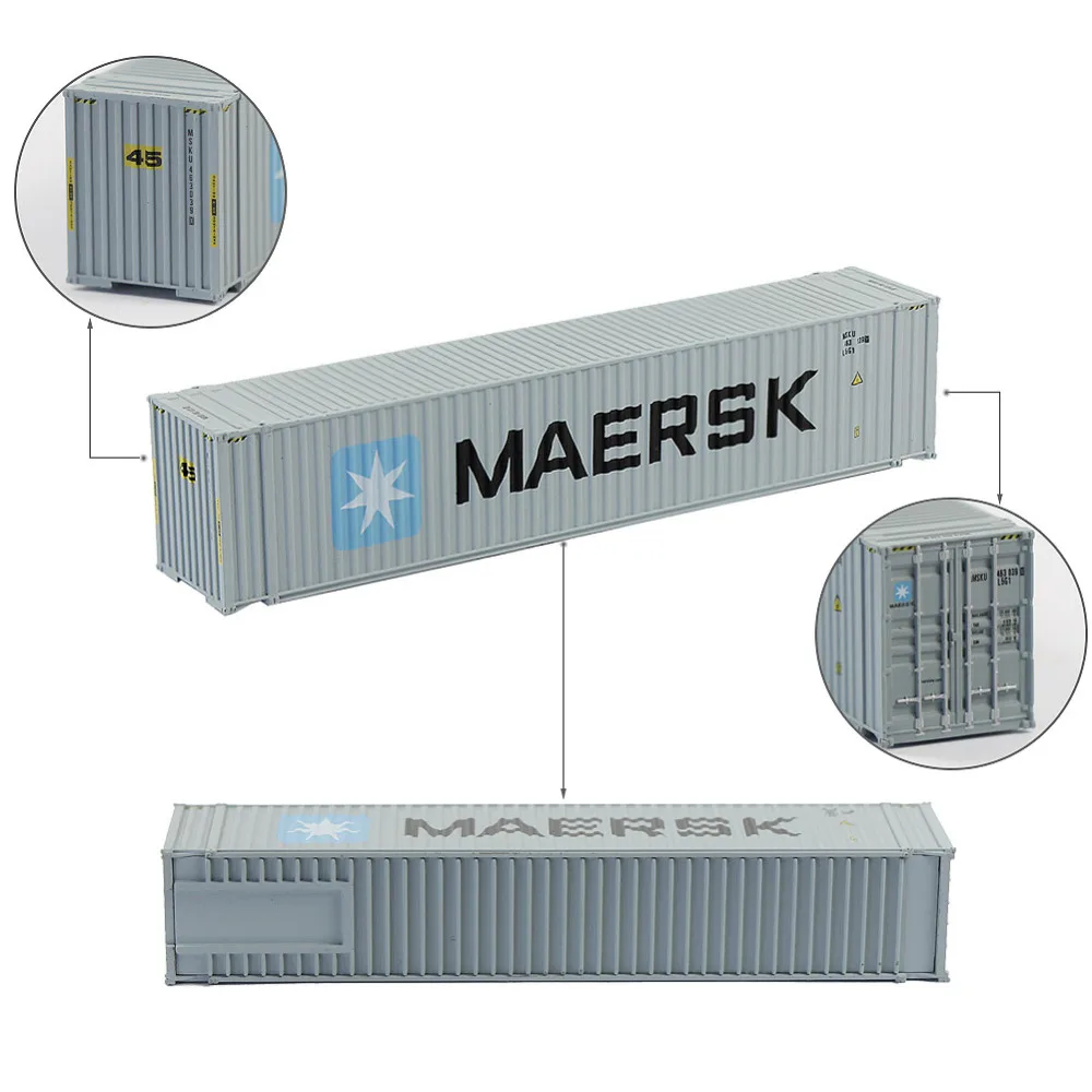 2pcs 45ft Containers 1:150 N Scale Shipping Container Freight Car Model Trains Lot C15010 Railway Modeling