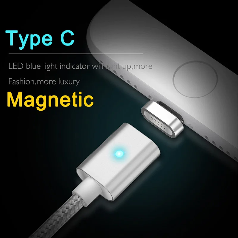 Магнитный зарядный кабель типа C для Samsung S8 Plus Micro USB зарядное устройство Магнит Type