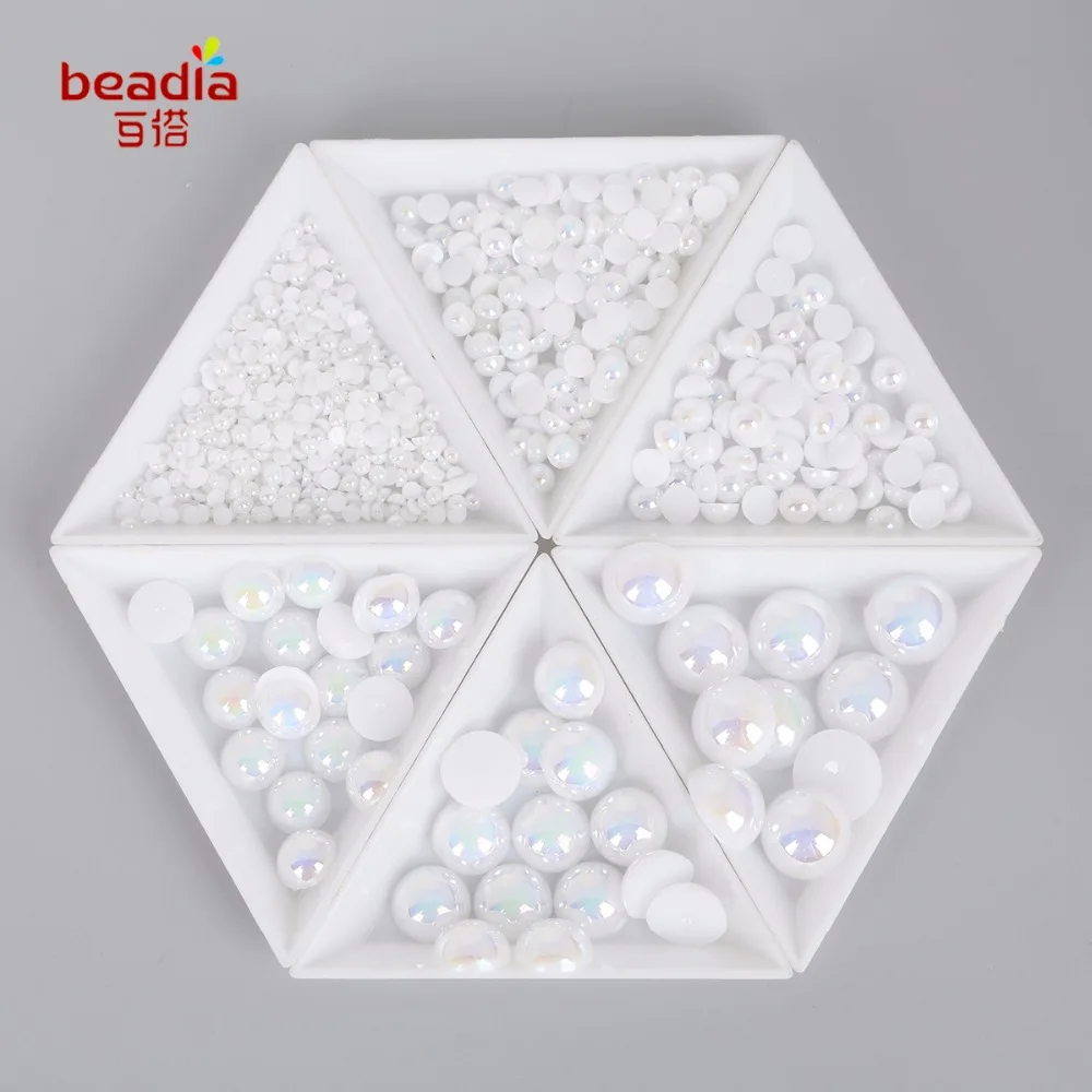 Хит продаж! Белые Бусины из АБС пластика с имитацией жемчуга полукруглые бусины