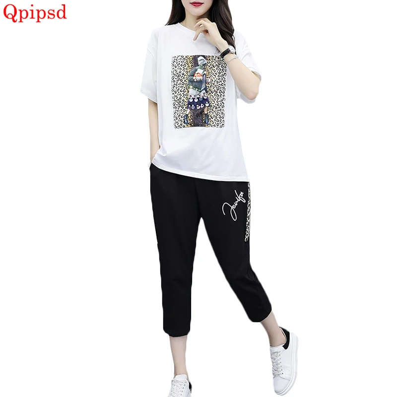 Женский спортивный костюм из двух частей Комплект летних спортивных брюк и