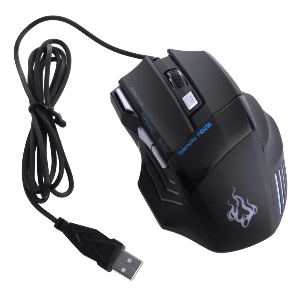 Светодиодный оптический USB Проводная игровая мышь 5500 DPI с 7 кнопками популярная