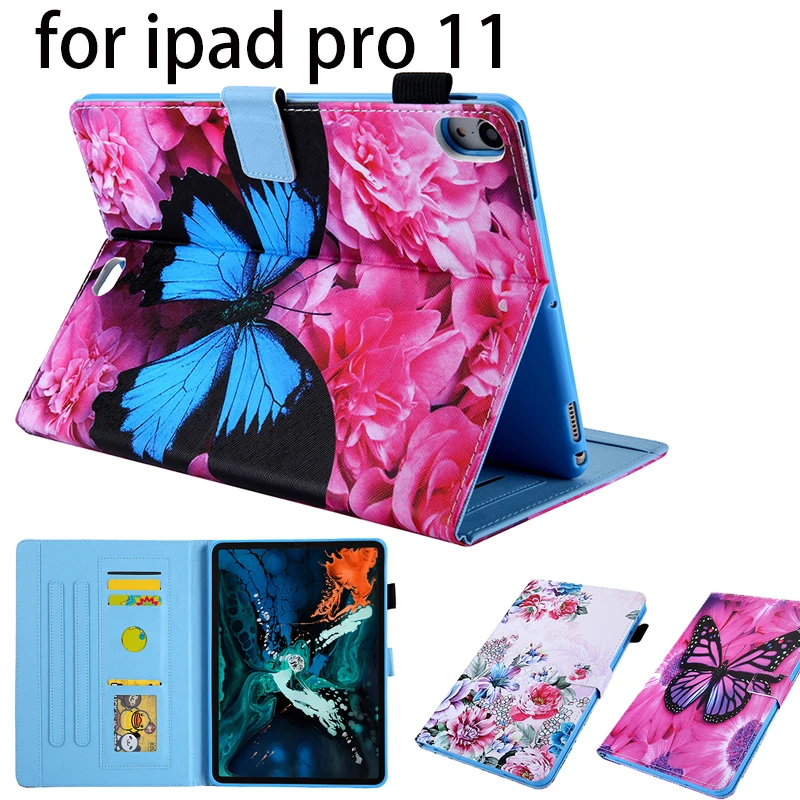 Чехол подставка для 2018 ipad pro 11 с цветами бабочкой слоном рисунком ipadpro кожаный