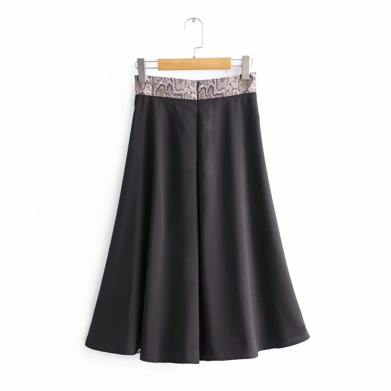 Новые женские винтажные юбки в стиле пэтчворк из змеиной кожи осенняя