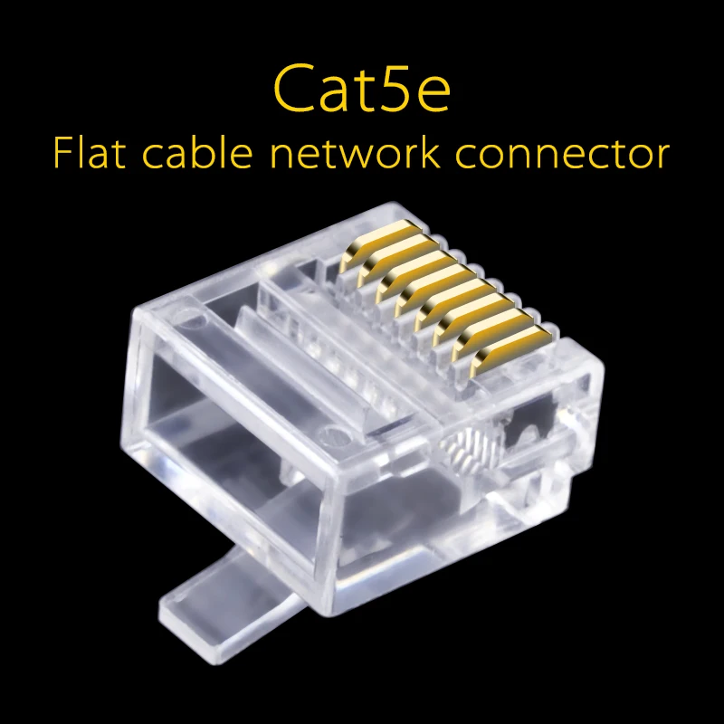 Плоский сетевой кабель cncob Cat5e utp соединитель 8P8C rj45 модульный разъем Ethernet