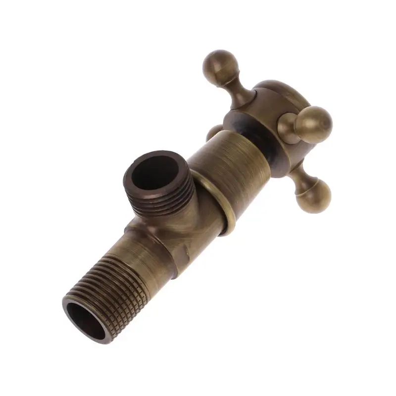 Новый клапан из латуни старинного вида 1/2" с наружной резьбой для управления водой в ванной комнате и кухонном кране - аксессуары.