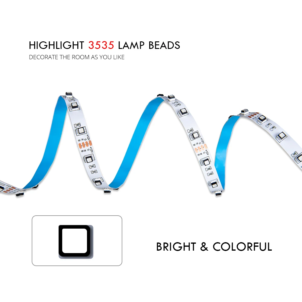 Светодиодная лента RGB светильник 12 В Tira s 3535 цветная Гибкая неоновая Диодная ТВ