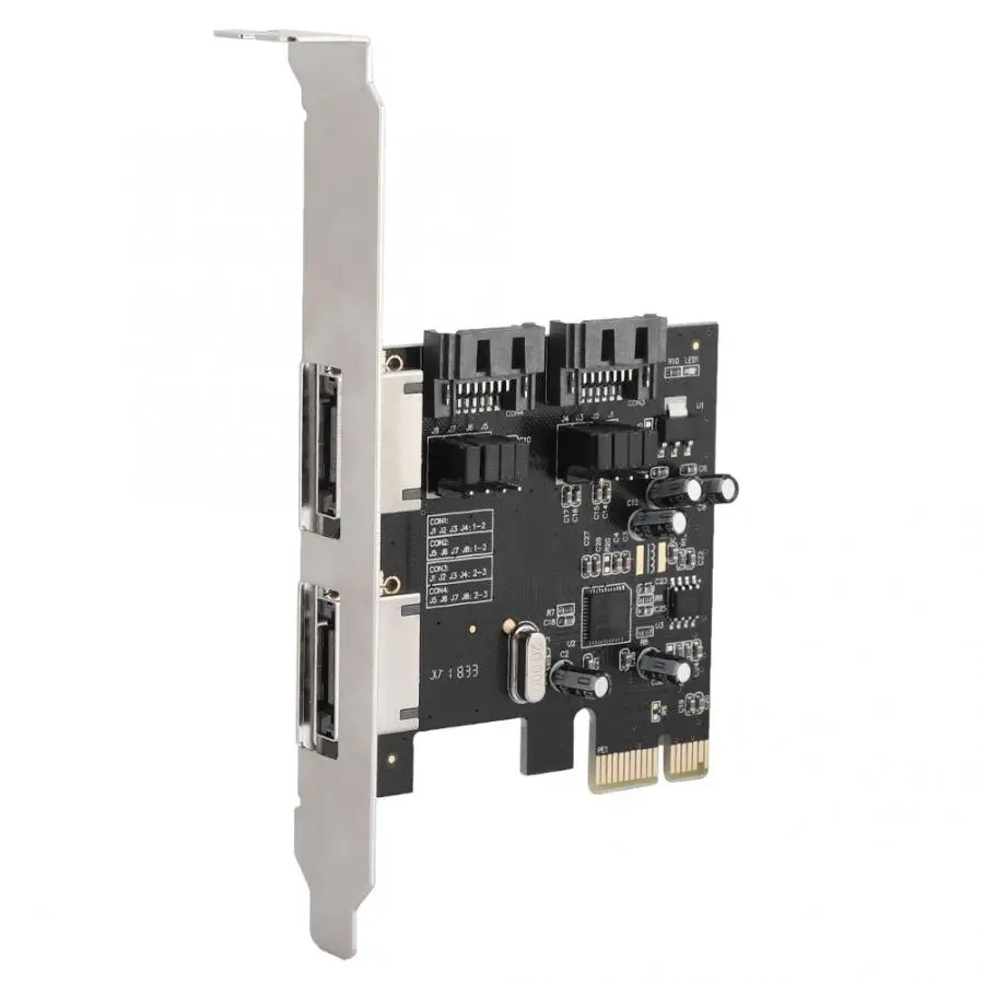 PCI к 4-портовой Sata/ESATA 3 0 Riser Card ASM1061 SATA Esata/Sata | Компьютеры и офис