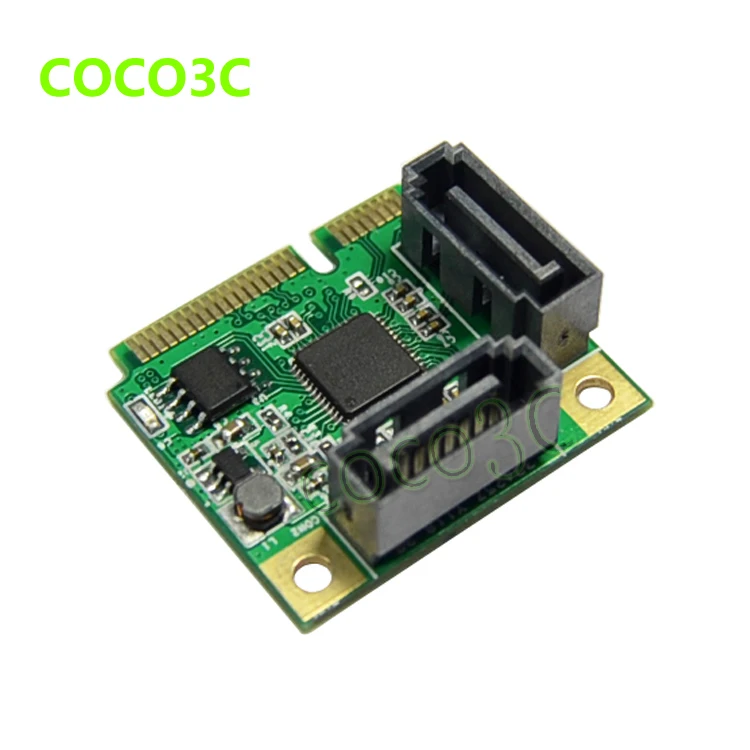 Mini PCI e 2 порта SATA III карта 6 Гбит/с двойной 3 0 mini PCIe адаптер + полуразмер к