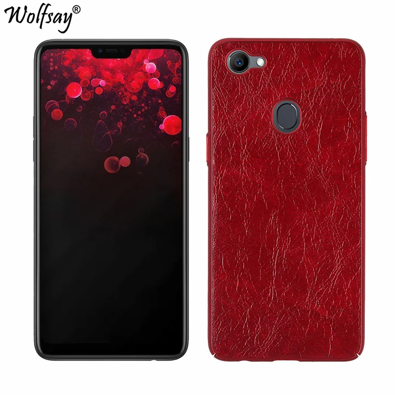 OPPO F7 2018 чехол F 7 ПУ кожа PC жесткий Мобильных Охватывает Wolfsay Coque телефон Сумки
