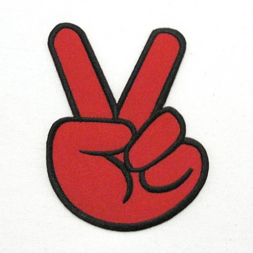 1 шт Красный V образным вырезом знак победоносный ручной Hippie Peace & символ любви