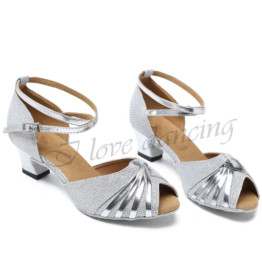 

Women's Shoes Salsa Dance Shoes Ballroom Latin Dance High Heel Shoes Latin Waltz Square Knot Ladies Shoes Glitter JuseDanc