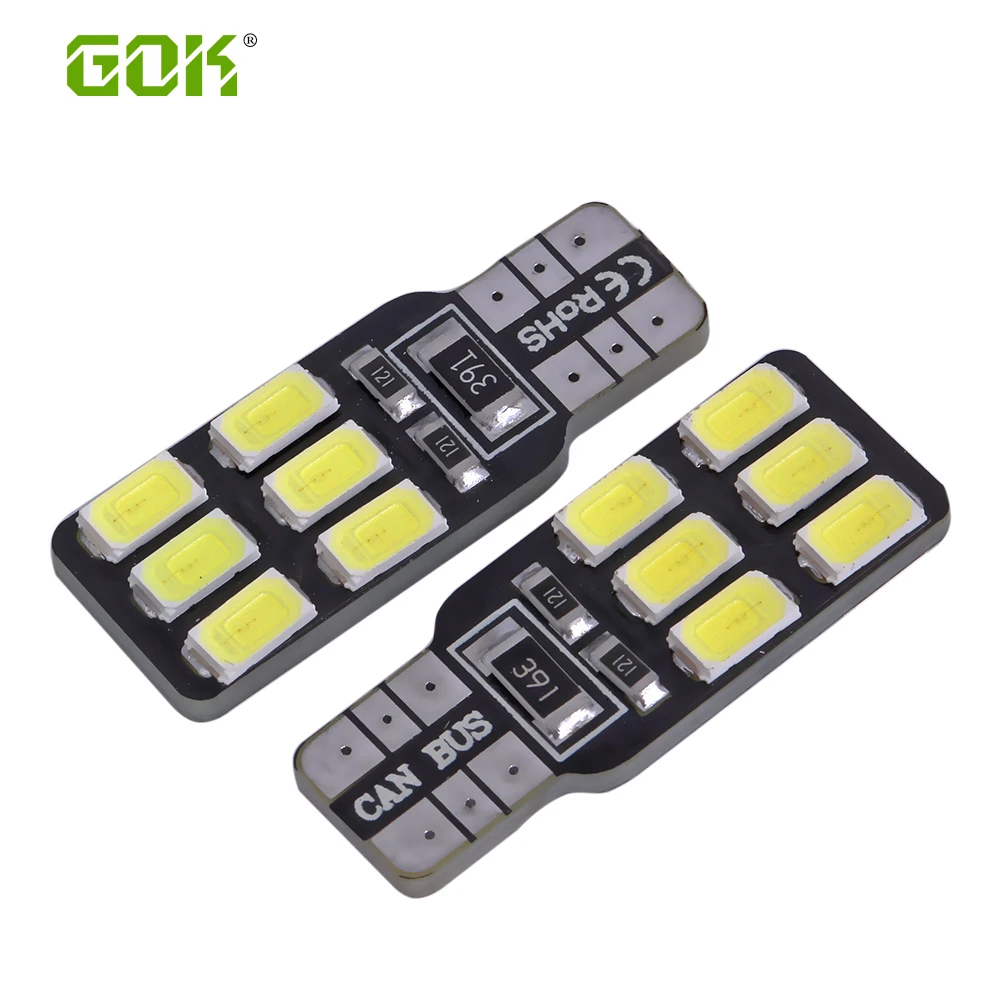 100 шт. без ошибок T10 Canbus Led w5w led 158 168 194 5630 5730 t10 12smd LED Автомобильная сменная CAN шина