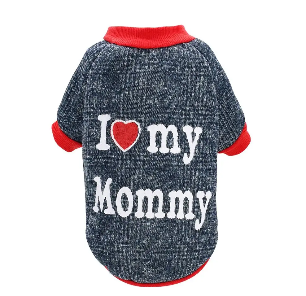 mommy Одежда для собак для маленьких собак, кошек, Мопсов, домашний Йоркширский питомец, чихуахуа, одежда осень-зима, одежда для собак, щенков, пальто, теплый костюм для домашних животных, футболка - Цвет: mommy