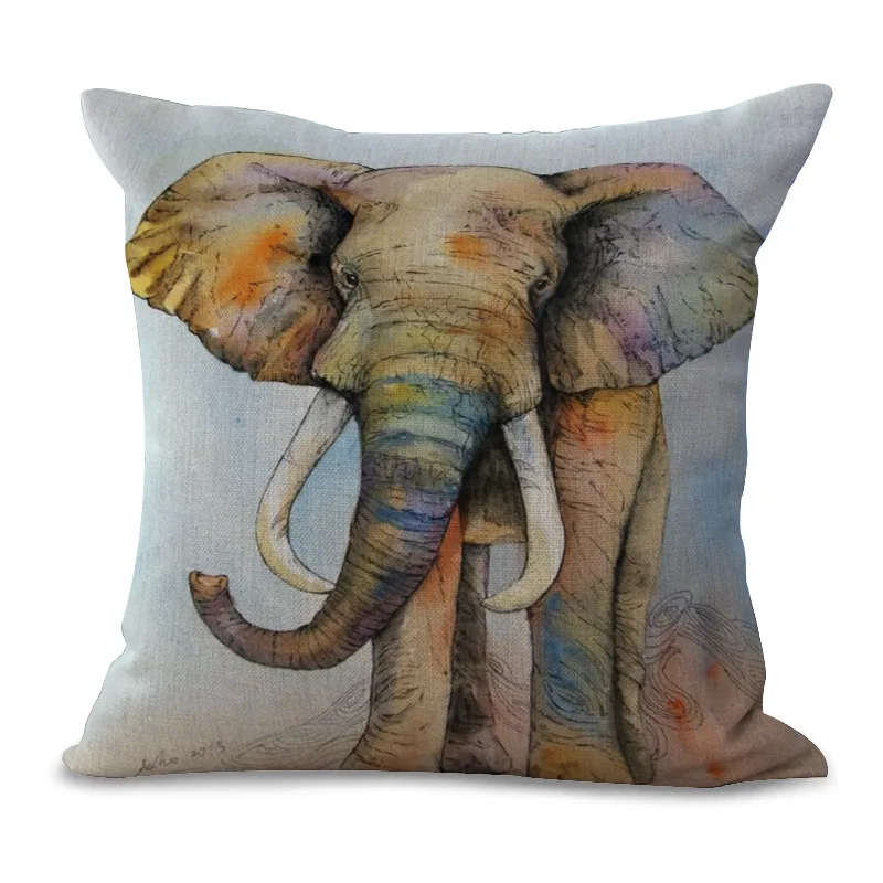 Наволочка из хлопка и льна 45 х45 см|cushion cover|fashion cushion coverspillow case elephant |