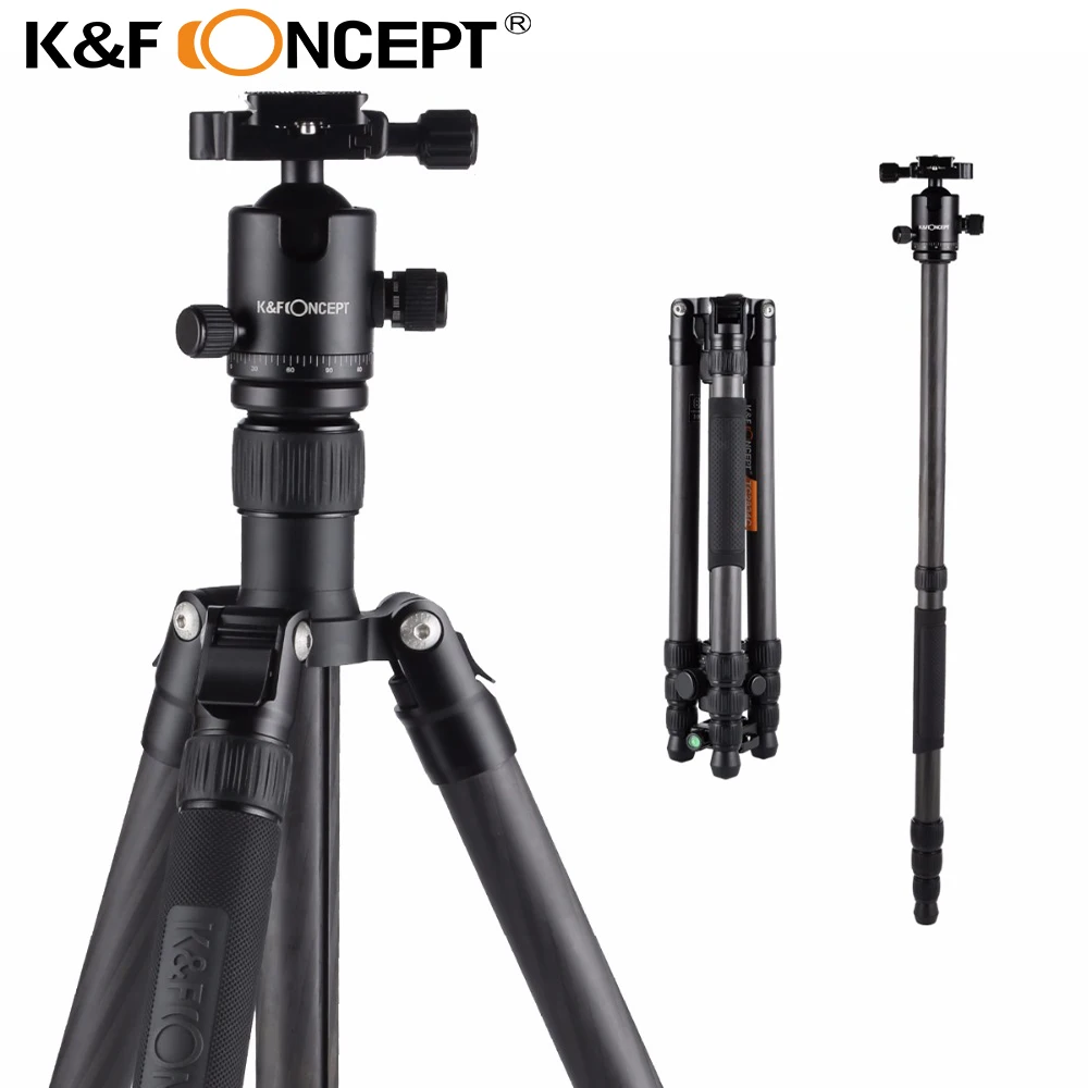 K &amp F CONCEPT TC2834C Профессиональный портативный дорожный штатив из углеродного