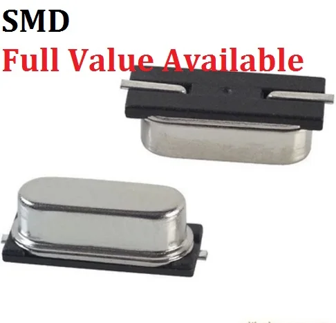 Пассивный кварцевый генератор SMD 3,579545/4/6/7.3728/8/10/12/11.0592/12/13.56/14.7456/16/18.432/20/22.1184/24/25/26/27/27.12/МГц/м