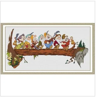 Заводской магазин Набор для вышивки крестиком семь гномов дерево Бесплатная