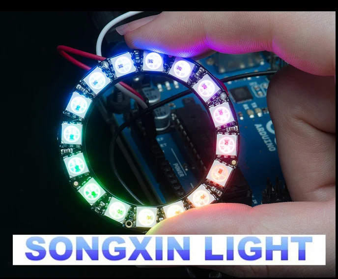 Светодиодный кольцевой светильник 16 бит X WS2812 5050 RGB со встроенными драйверами |