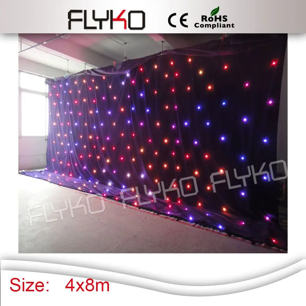 

4M*8M LED Star Curtain With Controller Super Price RGB/RGBW Color Mixing,LED Wedding Backdrops LED DJ Backdorps