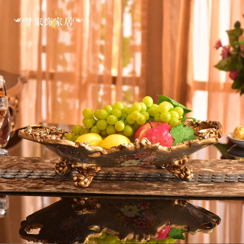 Тарелка фруктовая в европейском стиле ретро роскошное украшение для гостиной