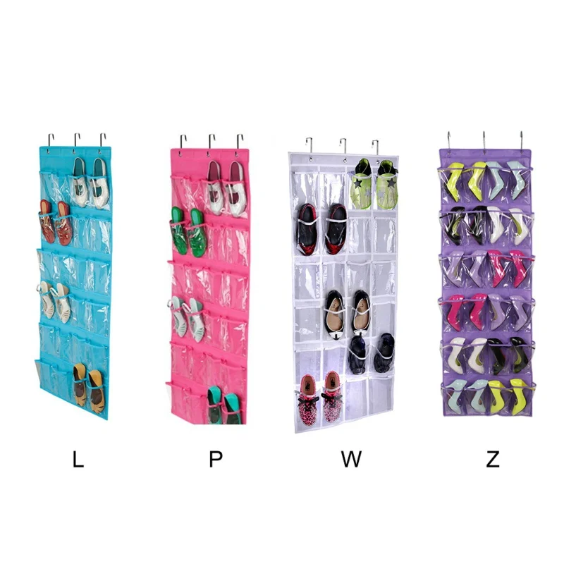 Органайзер для обуви вешалка 24 кармана гардероба чулана прозрачная сумка