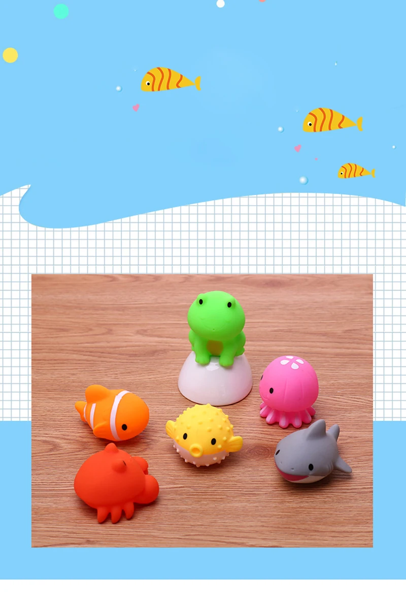 Морские маленькие животные, сжимающие детские игрушки для воды, брызги воды, силиконовая кукла, детские игрушки для ванной, подарок для студента