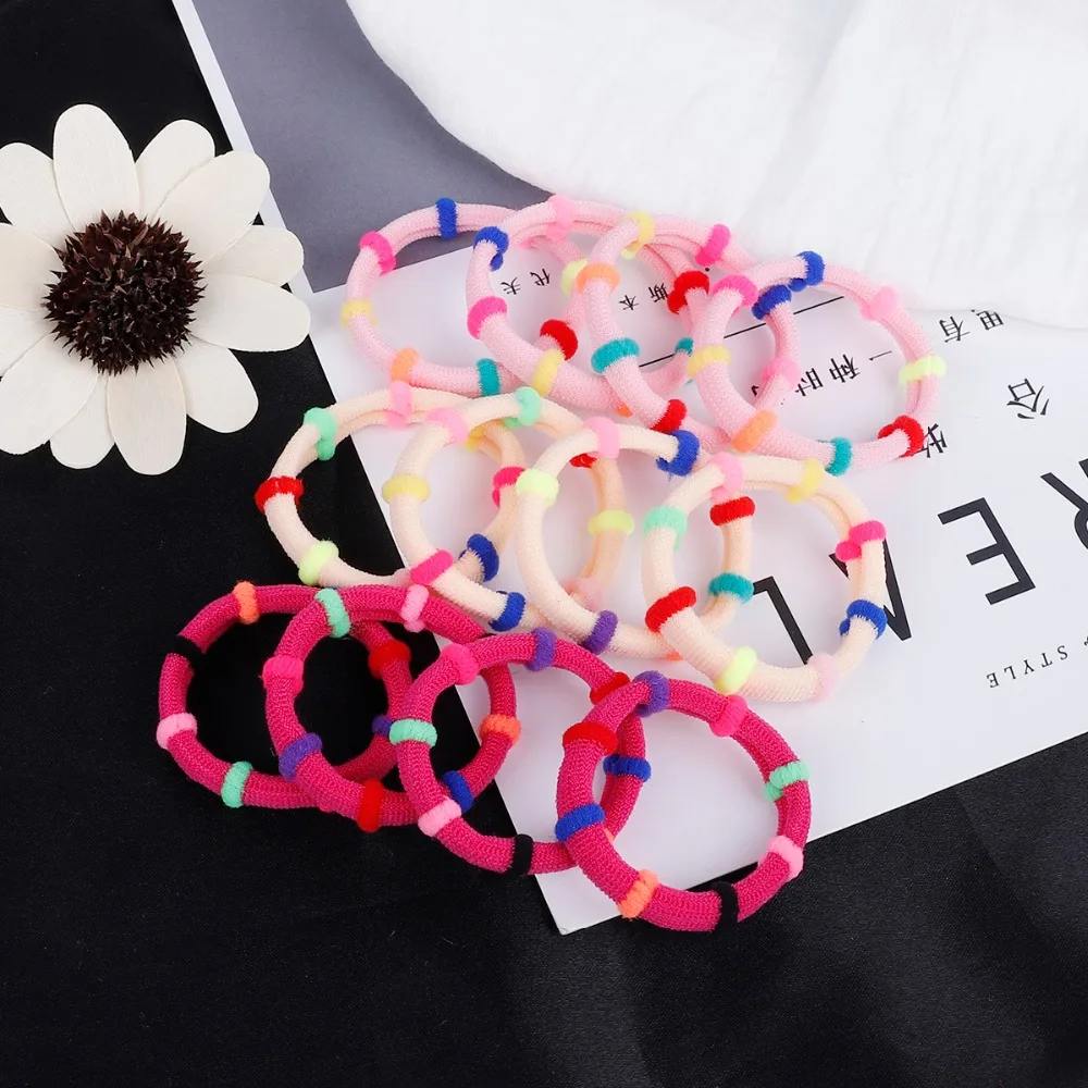 12 шт./лот Цветные аксессуары для волос - резиновые ободки с бантиком для девочек, эластичные завязки на голову для детского головного убора.