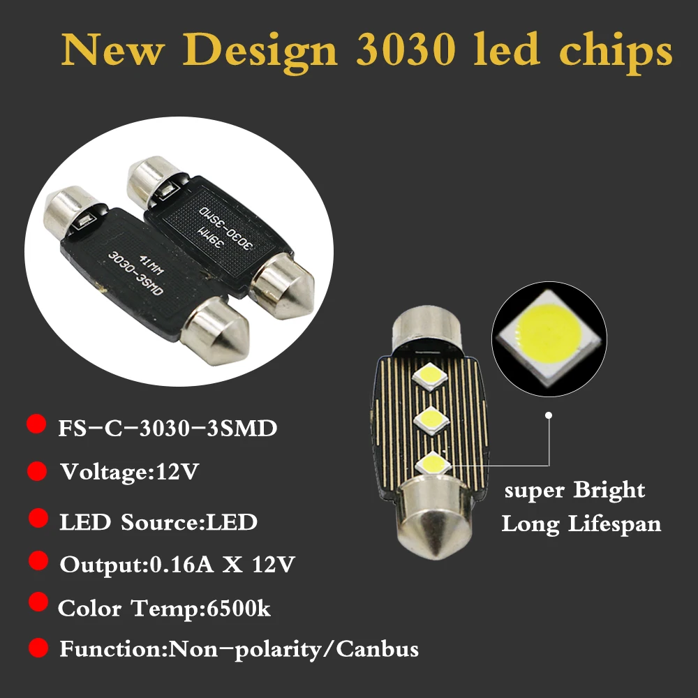 YSY 100X супер яркий 31 мм 36 39 41 C5W C10W 3030 LED CANBUS автомобильный Festoon свет авто Интерьер