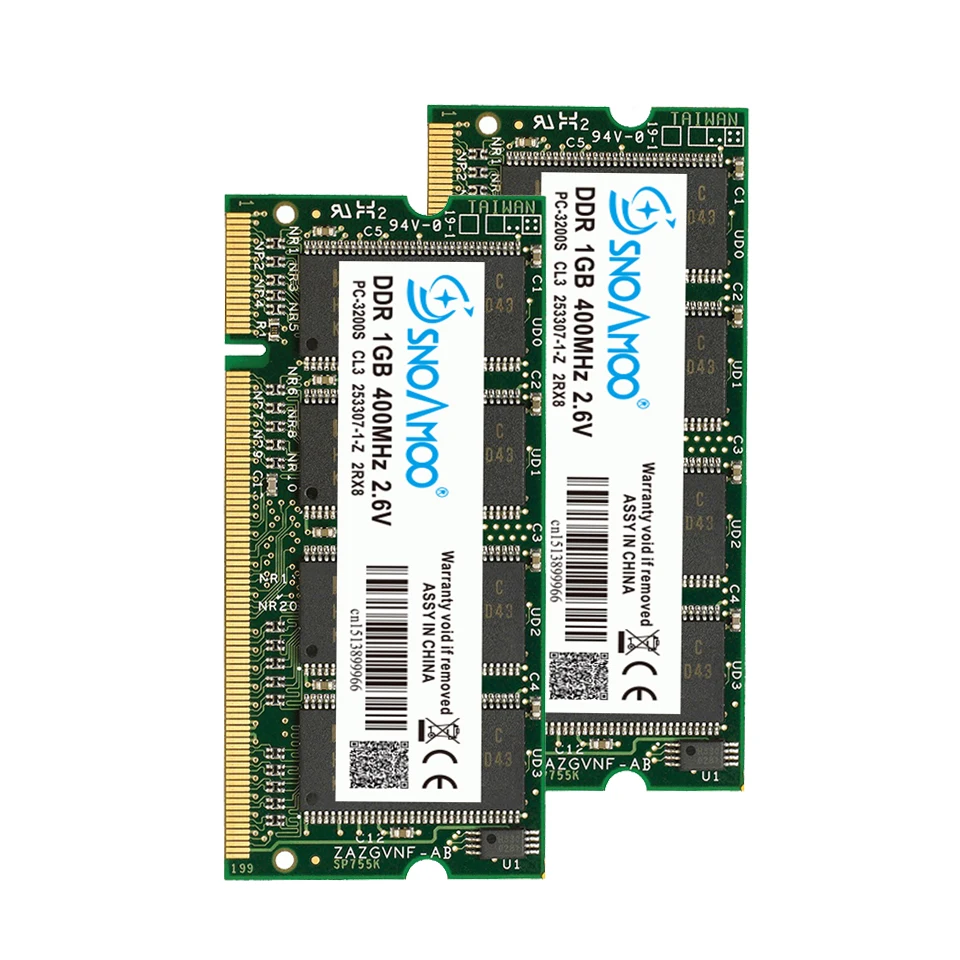 SNOAMOO DDR 333/400 МГц PC 3200 2700 200 шпильки ноутбук с оперативной памятью в SO DIMM 1 ГБ для Sodimm