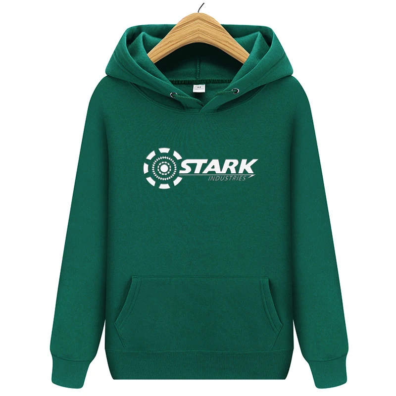 Новые Брендовые мужские толстовки STARK INDUSTRIES, зимние модные толстовки Kpop для мужчин и женщин, повседневные свободные толстовки Harajuku - Цвет: HW0173green1