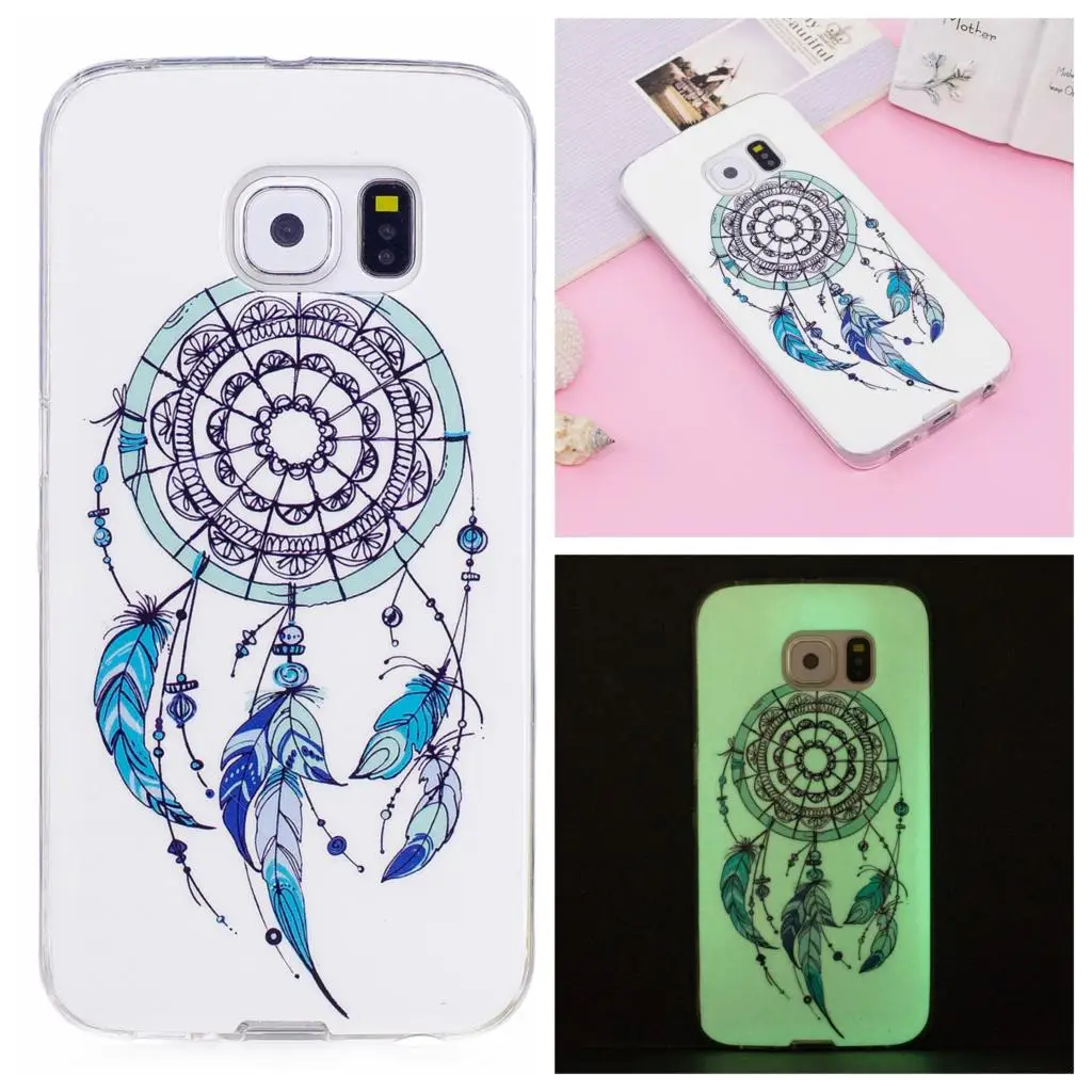Мягкий чехол для Samsung Galaxy S6 Edge S6edge G925 G925F G925J G925W8 SM-G925 SM-G925F светящийся ТПУ телефона с