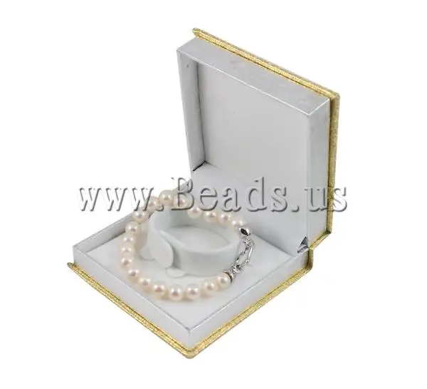 1 шт. картонная коробка для браслетов с вельветовым квадратным золотым дисплеем подарочная упаковка