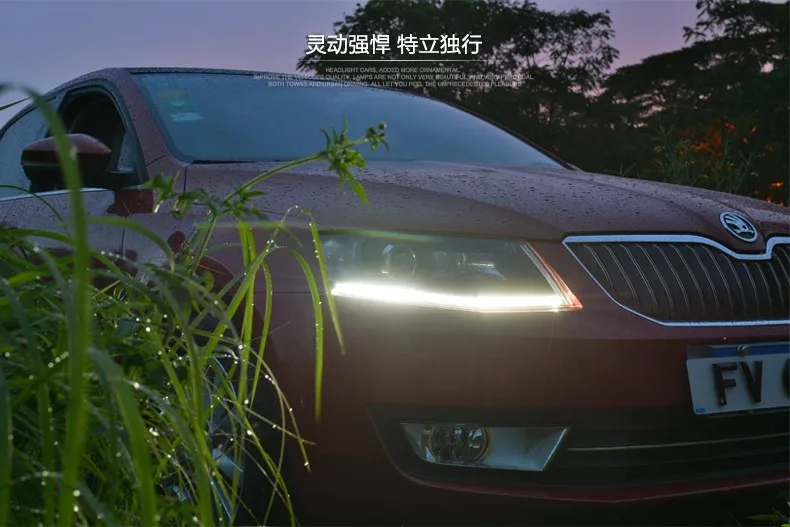 KOWELL автомобильный Стайлинг для Skoda Octavia фары- Octavia светодиодный фонарь светодиодный DRL Биксеноновые линзы Высокий Низкий луч парковка