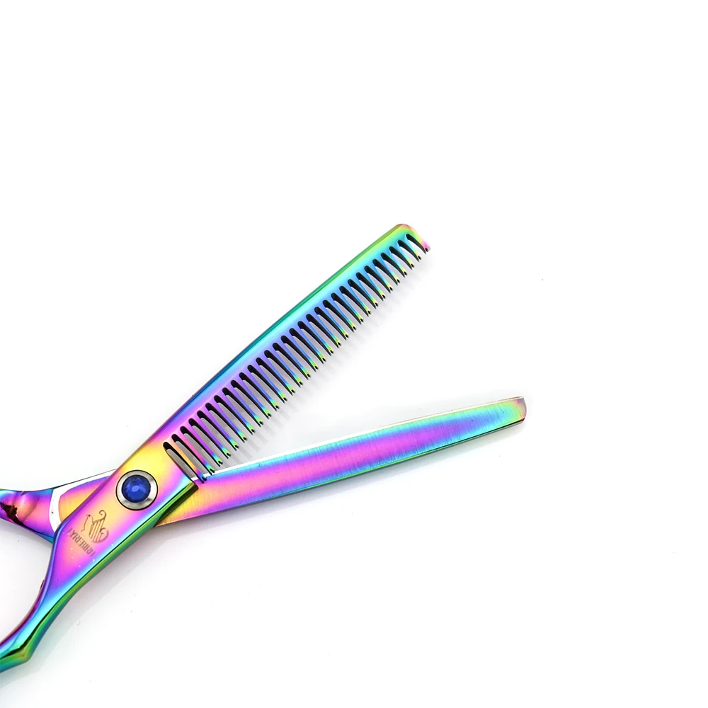 Парикмахерские ножницы для волос 5 дюйма радужные золотые синие Черные филировки