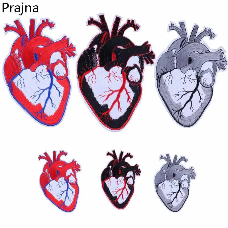 Prajna Горячая продажа сердце патч Панк Рок наклейки Бейджи для одежды вышитые