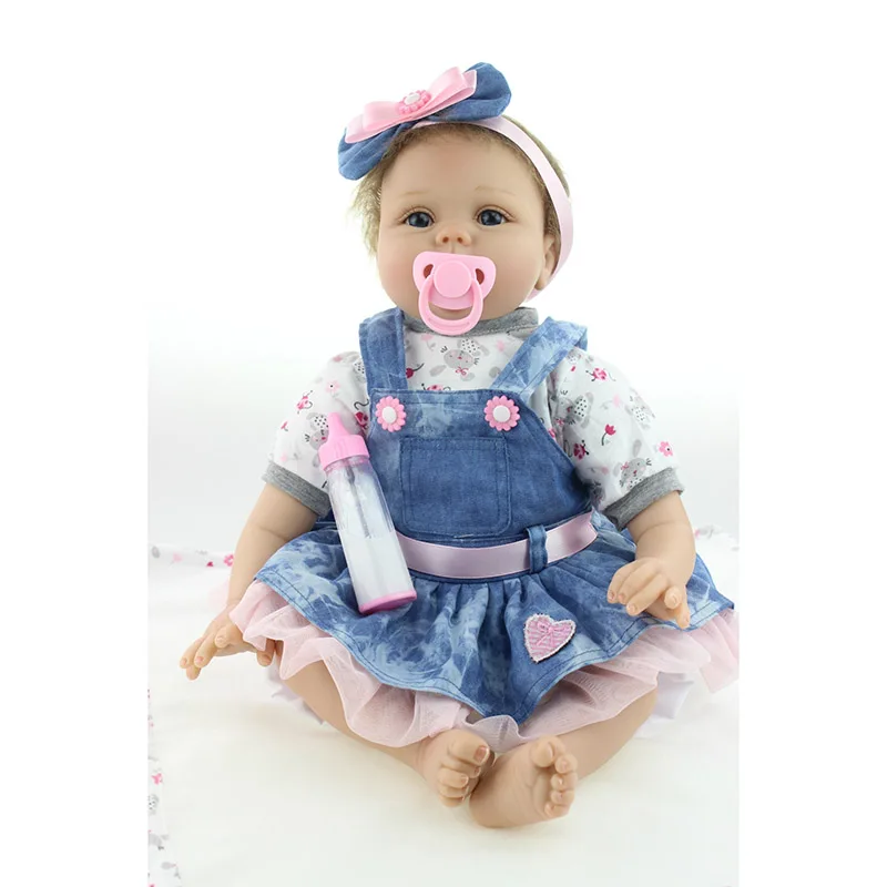 Bebes Reborn Dolls De Silicone Девочка Хлопок тело 55 см Спящая кукла-реборн кукла игрушки для девочек новорожденная кукла-ребенок лучшие подарки