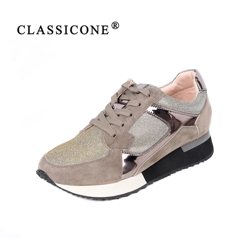 CLASSICONE 2018 осенние модные женские кроссовки со стразами модная обувь на шнурках