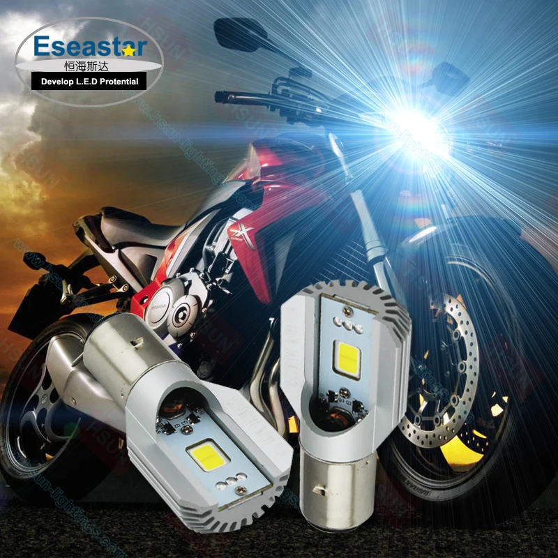 1 шт. Eseastar BA20D мотоциклетная лампочка фары DC6V ~ 80Vluces led para moto light COB аксессуар скутера