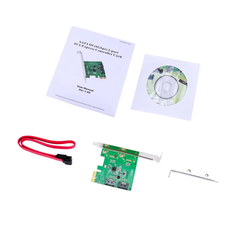BTBcoin PCI Express PCIE E SATA карта контроллера 2 порта 3 PCIe 0x1 Низкопрофильная Скоба чип ASMedia