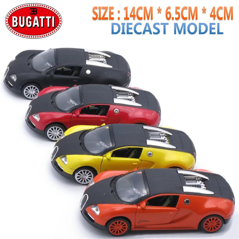 Литая модель машины Bugatti для мальчиков длина 14 см с металлическим материалом