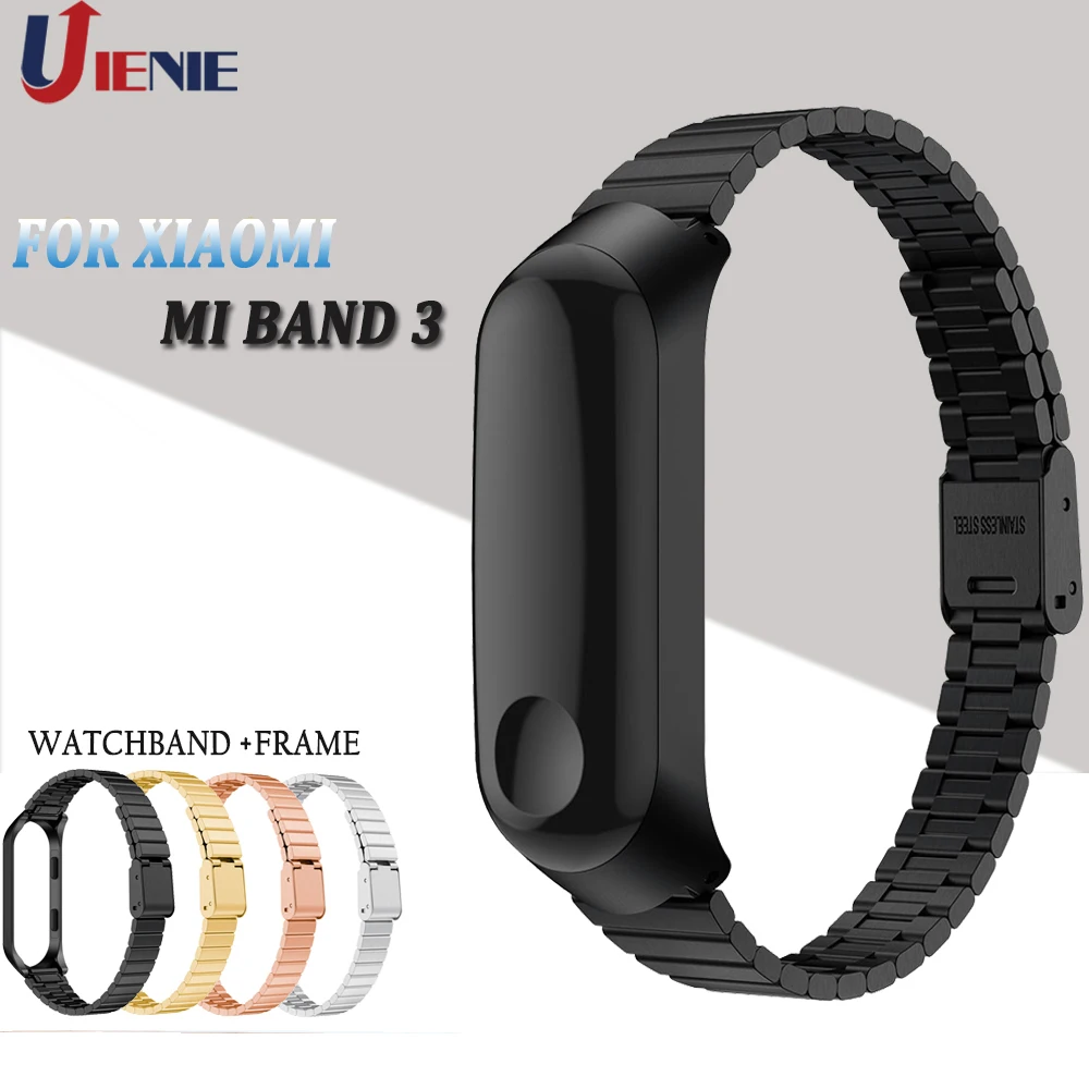 Ремешок mi Band 3 для Xiaomi mi Band 4 из нержавеющей стали аксессуары для mi Band 3 сменный Браслет pulsera correa mi 4