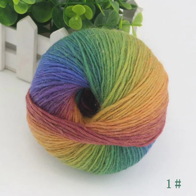 01 color 180 м/50 г Радужный сегмент Окрашенная Пряжа Шерстяная смешанная пряжа DIY ручной работы вязаный свитер шляпа шарф диван подушка - Цвет: 01 color