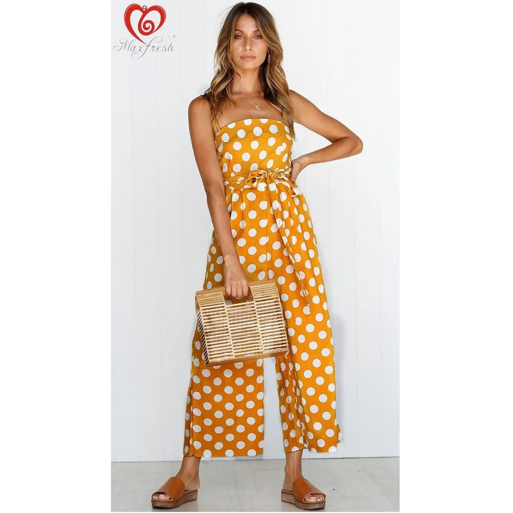Maxfresh чешские пят брюки рукавов плечевой ремень с оборками Длинные Комбинезоны и